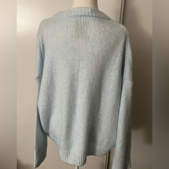 Abercrombie &Fitch Pullover Drop Shoulder Powder Blue Sweater XL  EUC - Picture 6 of 7